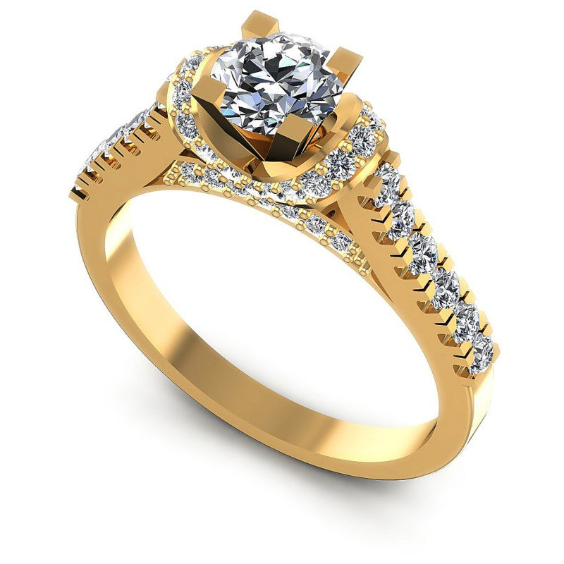 Round Diamonds 0.90CT Engagement Ring in 14KT White Gold