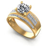 Princess and Round Diamonds 1.30CT Engagement Ring in 14KT White Gold