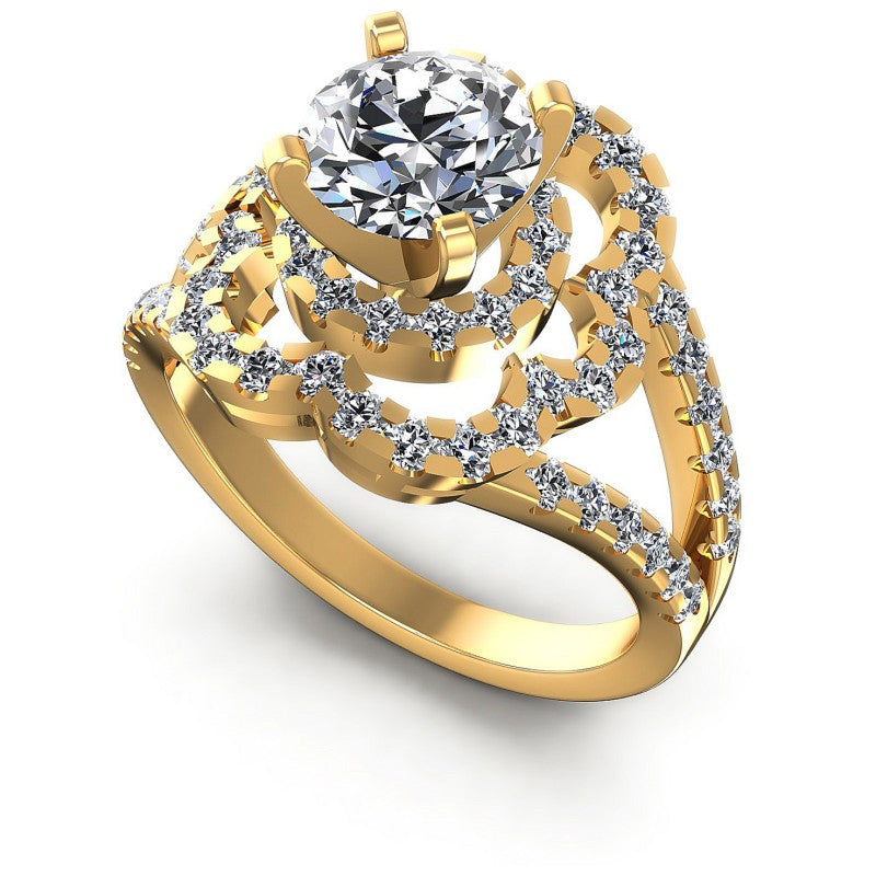 Round Diamonds 1.30CT Engagement Ring in 14KT White Gold