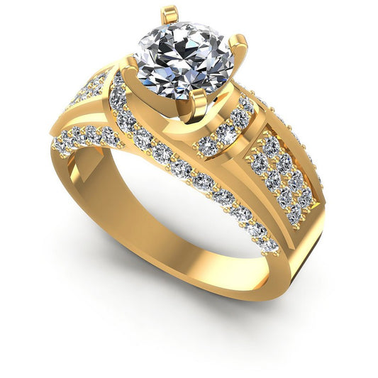 Round Diamonds 1.45CT Engagement Ring in 14KT White Gold