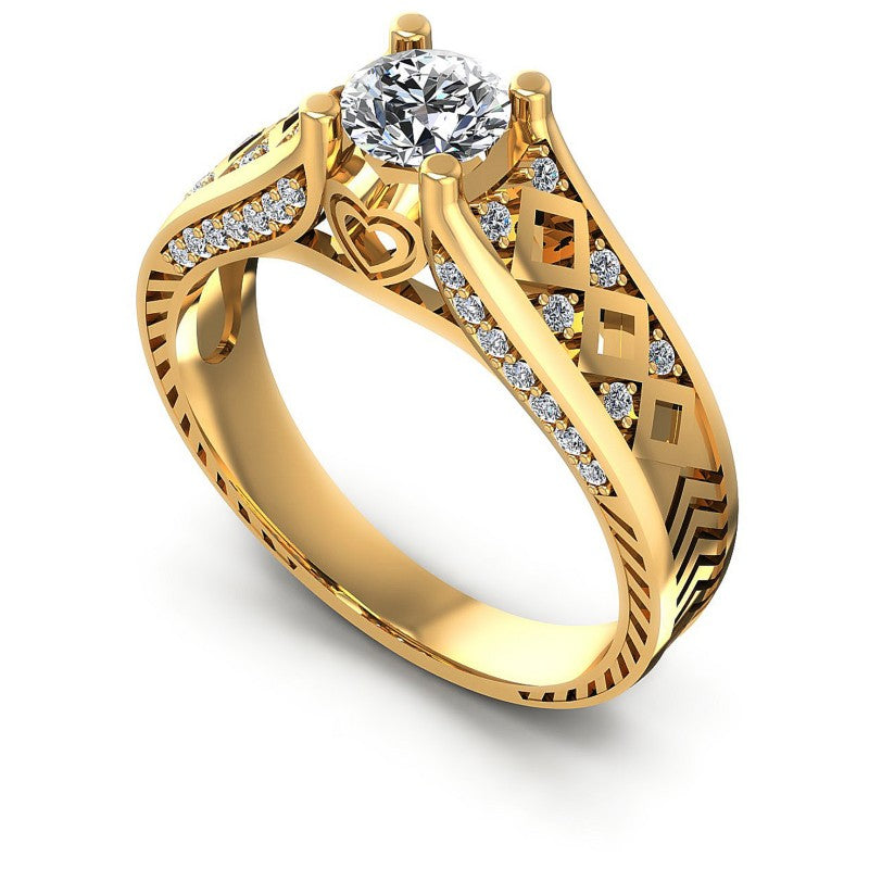 Round Diamonds 0.55CT Engagement Ring in 14KT White Gold