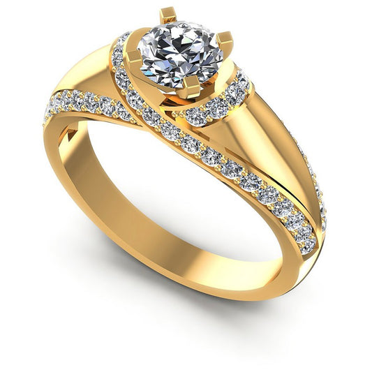 Round Diamonds 1.05CT Engagement Ring in 14KT White Gold