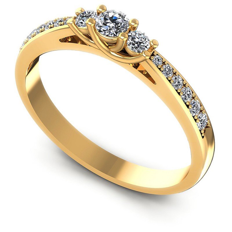 Round Diamonds 0.45CT Three Stone Ring in 14KT White Gold