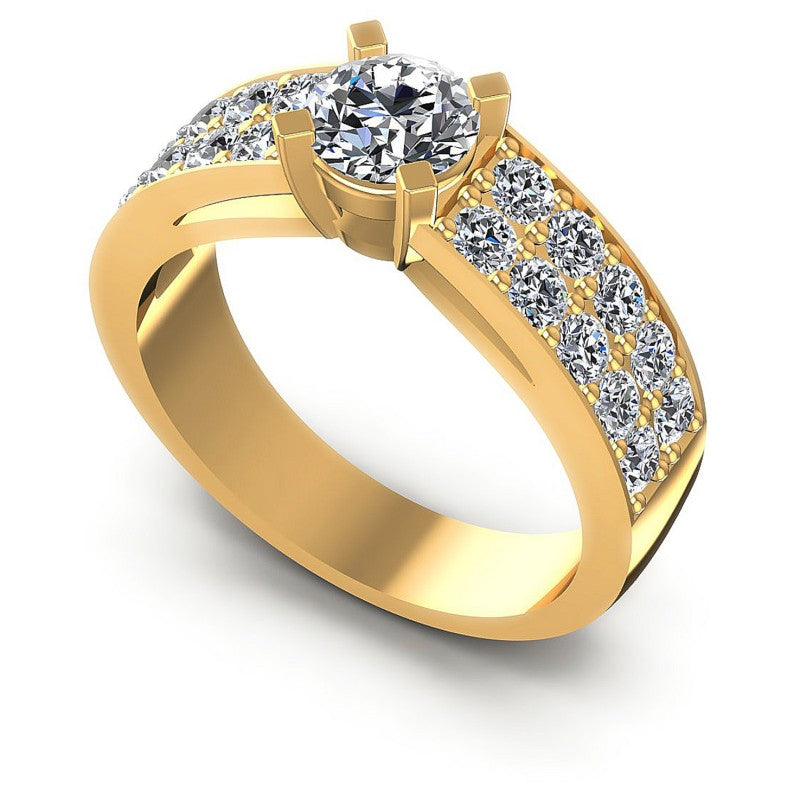 Round Diamonds 1.05CT Engagement Ring in 14KT White Gold