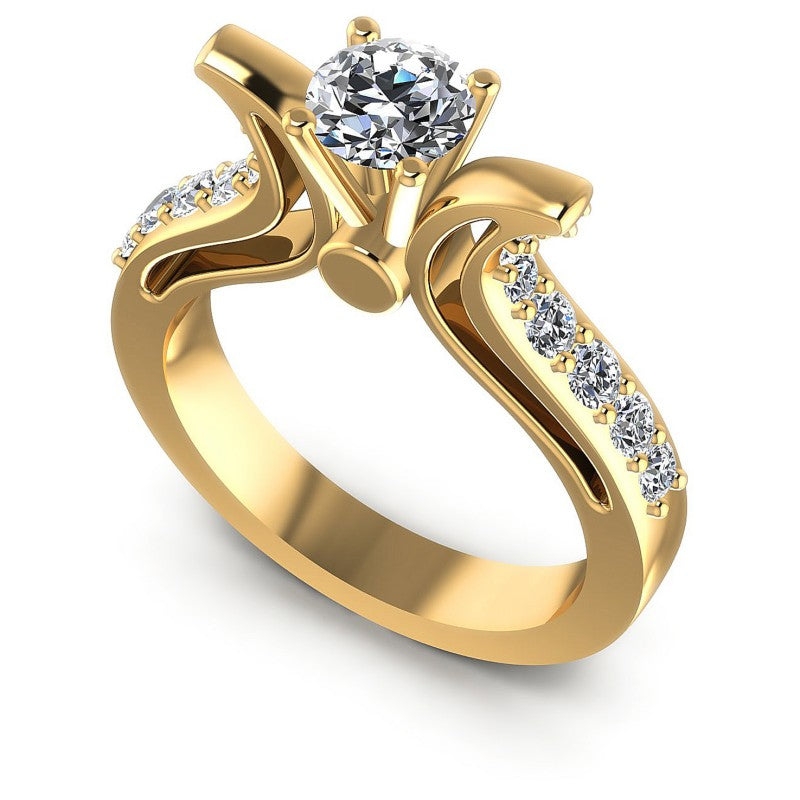 Round Diamonds 0.80CT Engagement Ring in 14KT White Gold