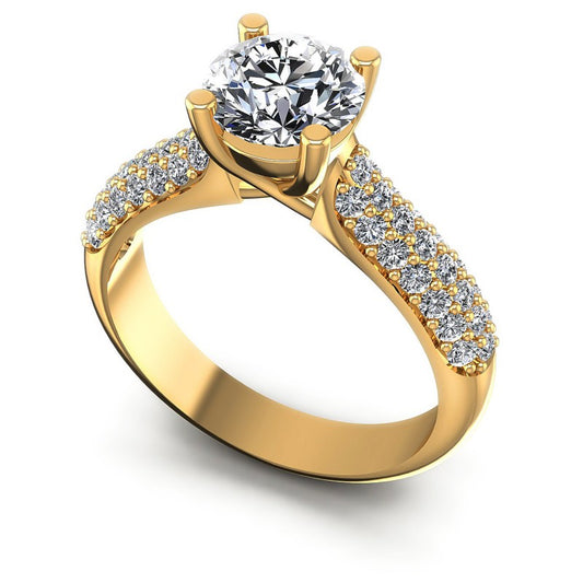 Round Diamonds 0.80CT Engagement Ring in 14KT White Gold