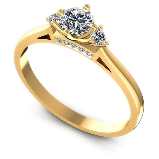 Round Diamonds 0.50CT Three Stone Ring in 14KT White Gold