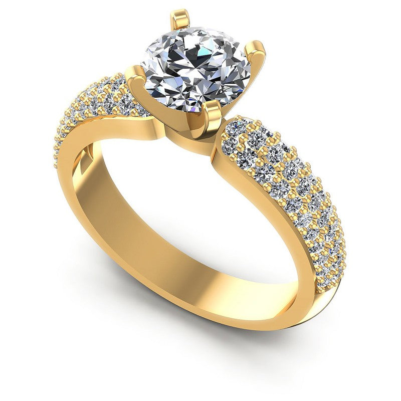 Round Diamonds 0.85CT Engagement Ring in 14KT White Gold