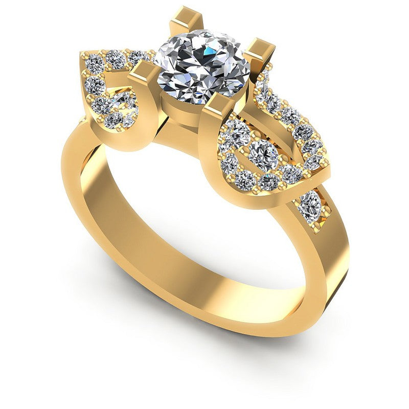 Round Diamonds 0.90CT Engagement Ring in 14KT White Gold
