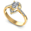 Round and Pear Diamonds 0.65CT Engagement Ring in 14KT White Gold