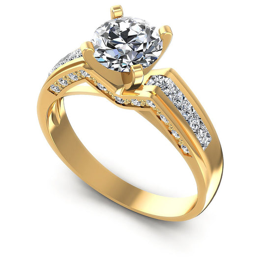 0.80CT Round And Princess  Cut Diamonds Engagement Rings