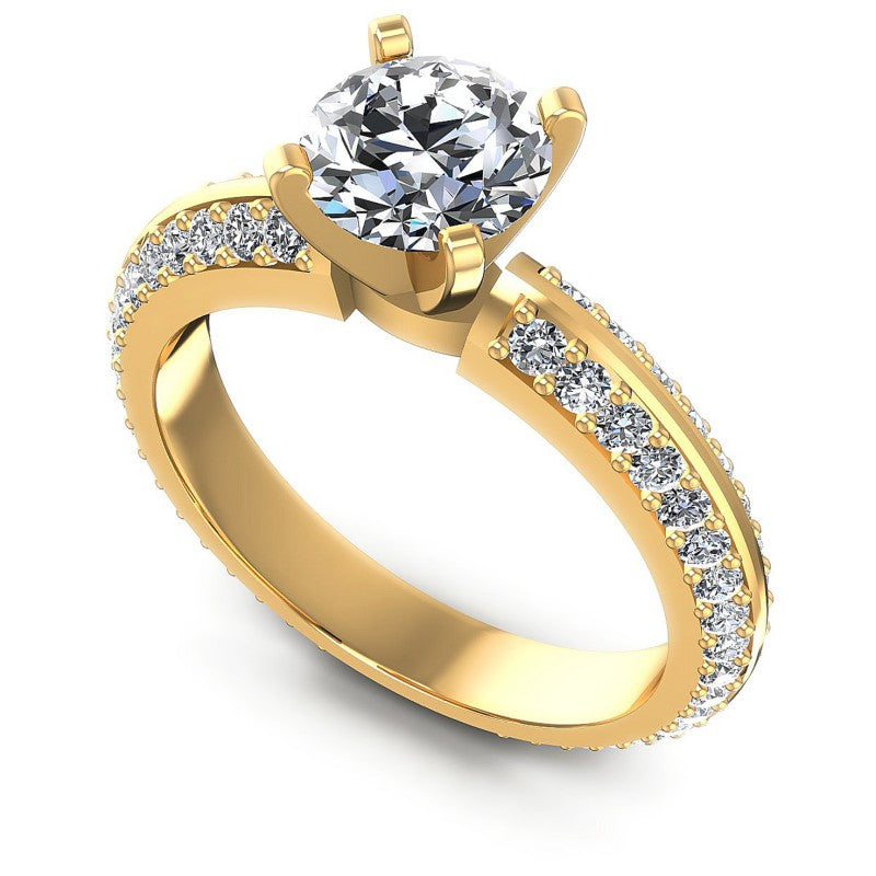 Round Diamonds 1.10CT Engagement Ring in 14KT White Gold