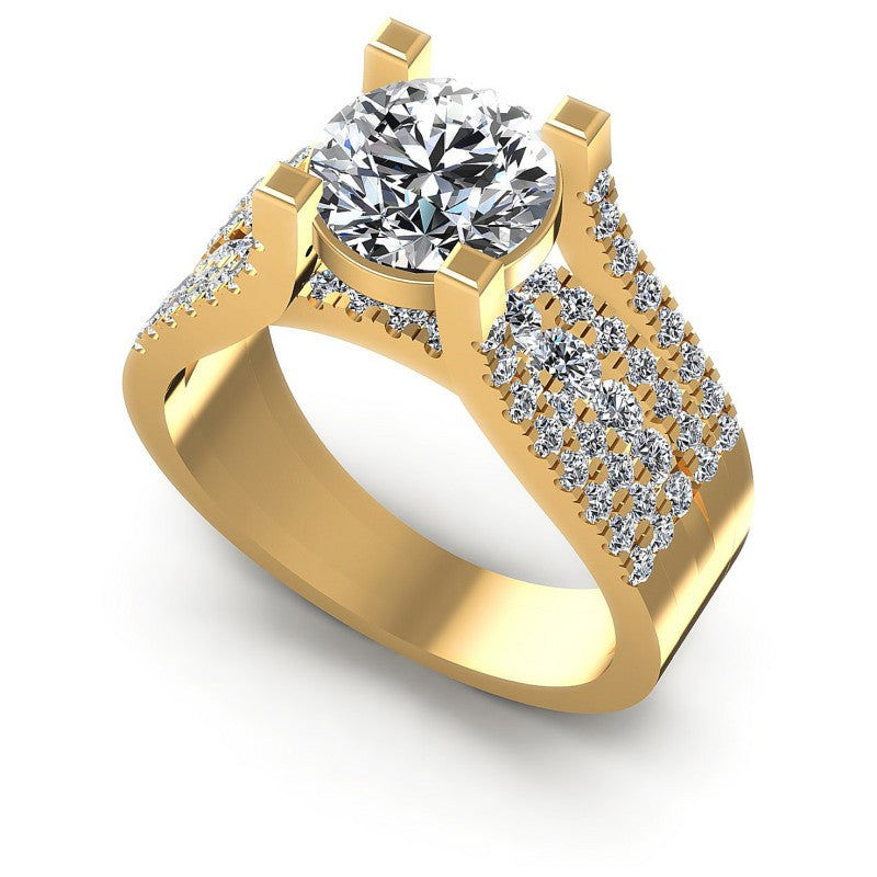 Round Diamonds 1.15CT Engagement Ring in 14KT White Gold