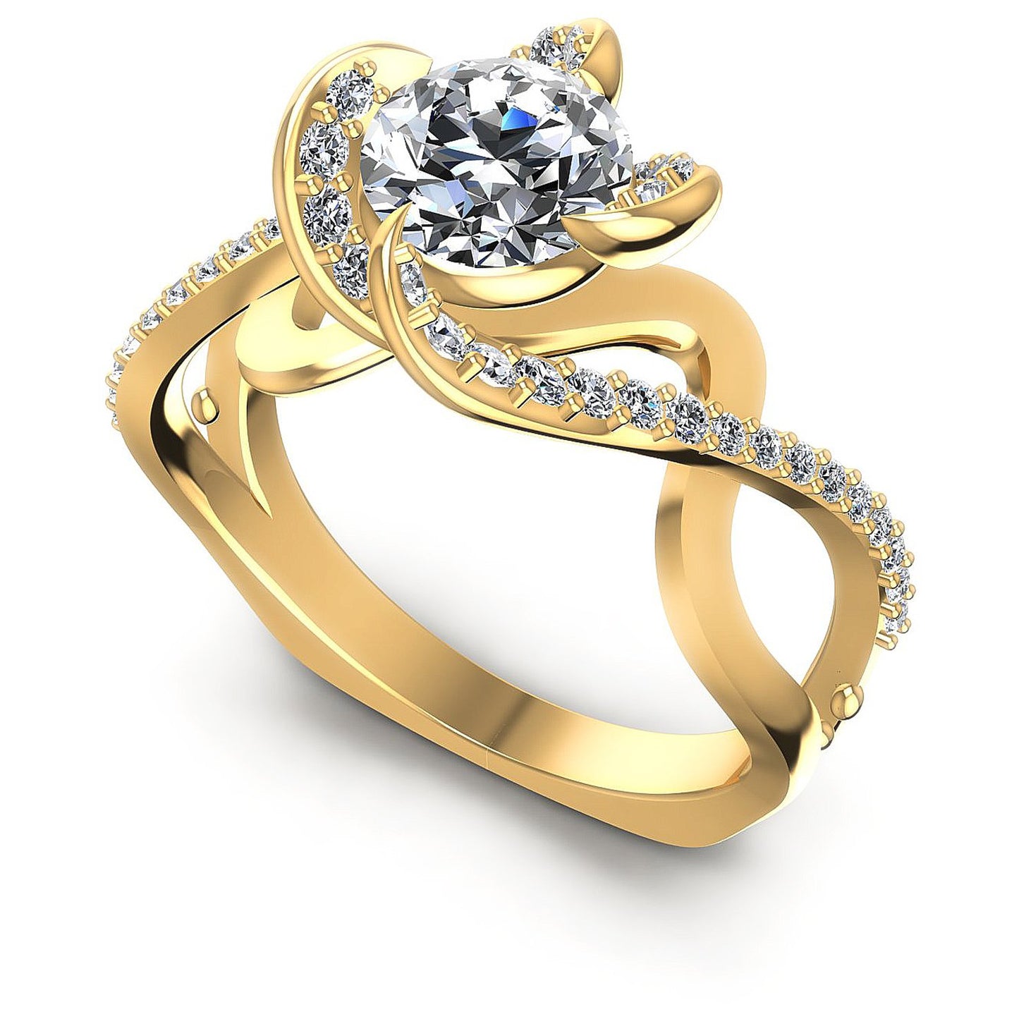 0.70CT Round  Cut Diamonds Engagement Rings