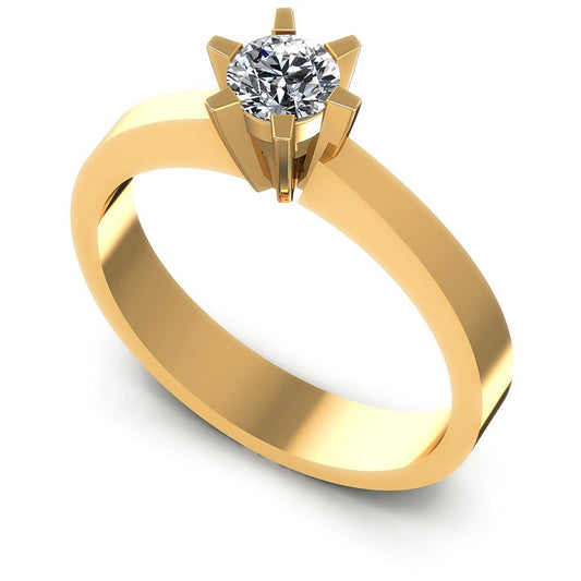 Round Diamonds 0.35CT Solitaire Ring in 14KT White Gold