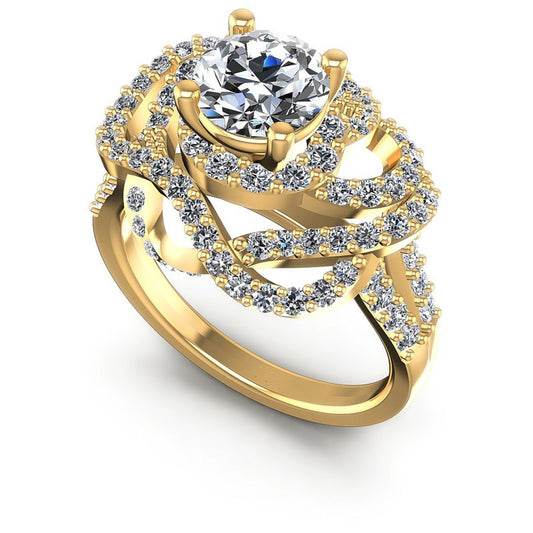 Round Diamonds 1.30CT Engagement Ring in 14KT White Gold