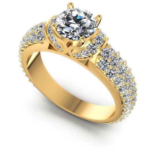 Round Diamonds 1.35CT Engagement Ring in 14KT White Gold