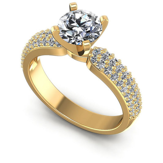 Round Diamonds 0.90CT Engagement Ring in 14KT White Gold