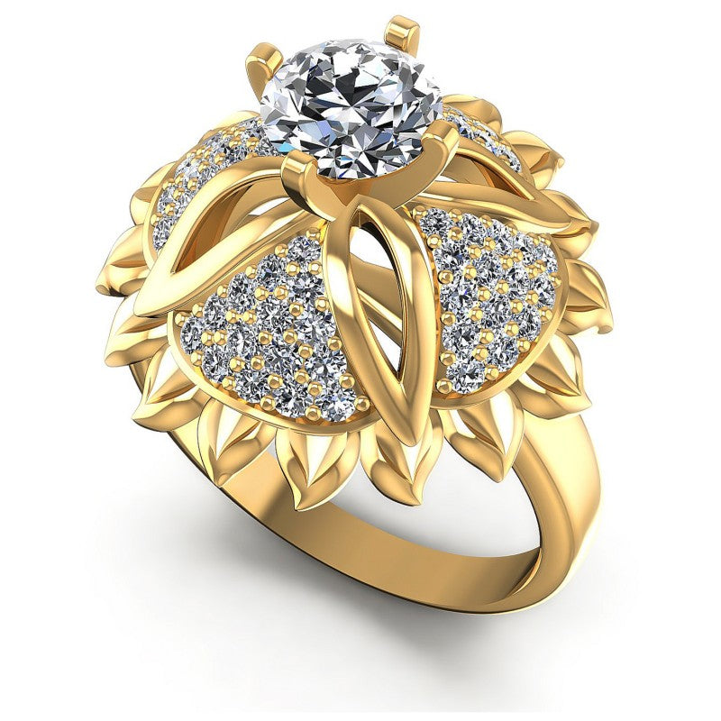 Round Diamonds 1.15CT Engagement Ring in 14KT White Gold
