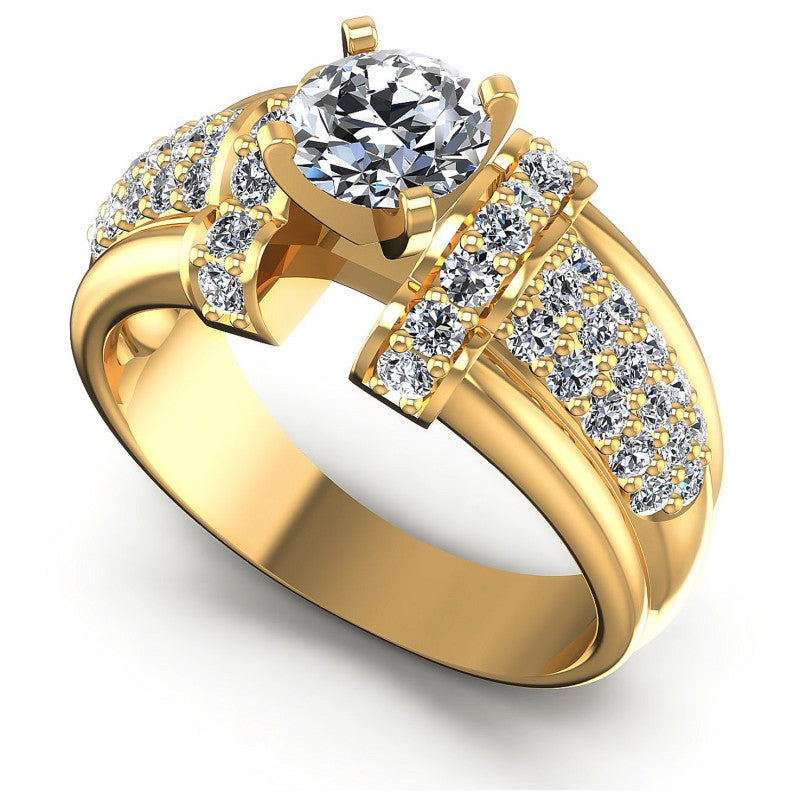 Round Diamonds 1.05CT Engagement Ring in 14KT White Gold
