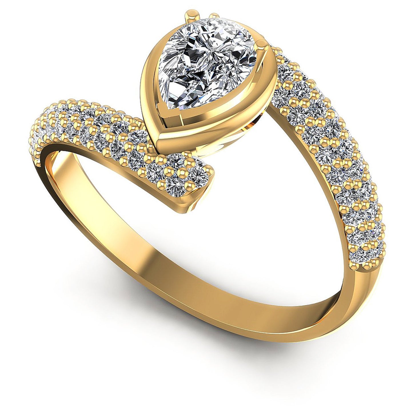 0.85CT Pear And Round  Cut Diamonds Engagement Rings