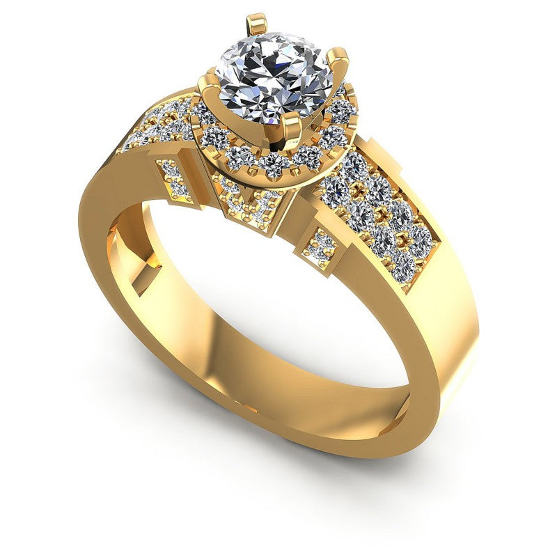 Round Diamonds 0.85CT Engagement Ring in 14KT White Gold