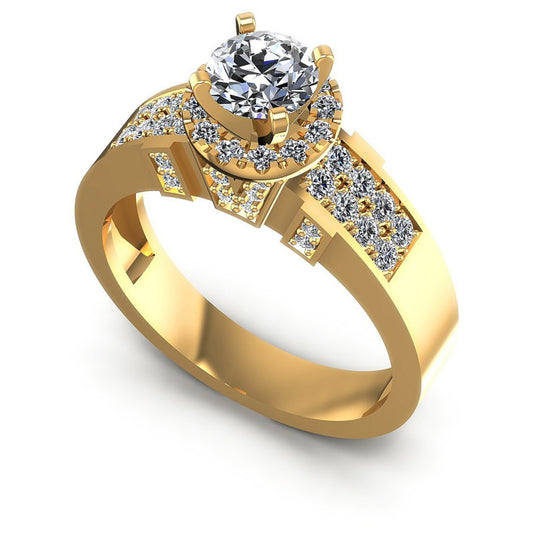 Round Diamonds 0.85CT Engagement Ring in 14KT White Gold