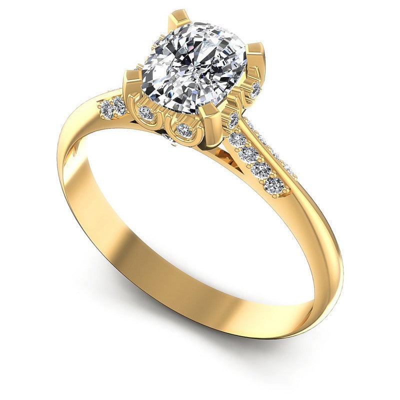 Round and Cushion Diamonds 0.50CT Engagement Ring in 14KT White Gold