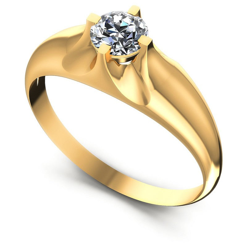 Round Diamonds 0.35CT Solitaire Ring in 14KT White Gold