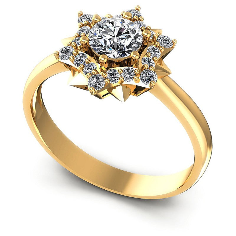 Round Diamonds 0.60CT Halo Ring in 14KT White Gold