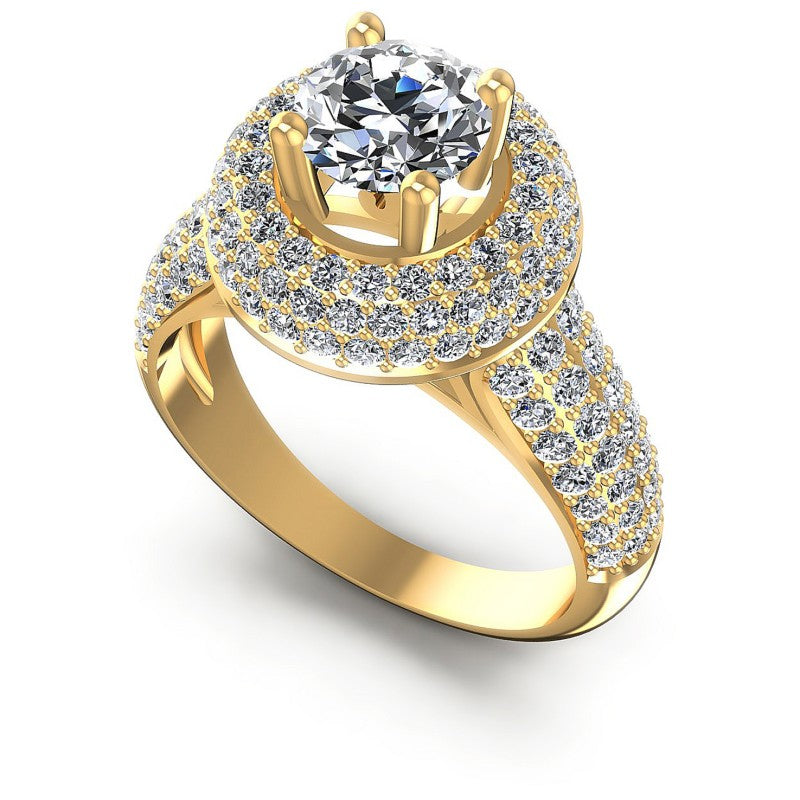 Round Diamonds 1.50CT Halo Ring in 14KT White Gold