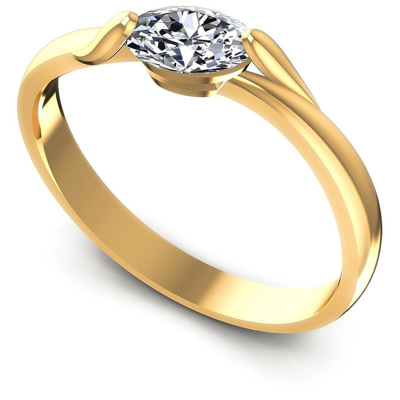 Oval Diamonds 0.35CT Solitaire Ring in 14KT White Gold