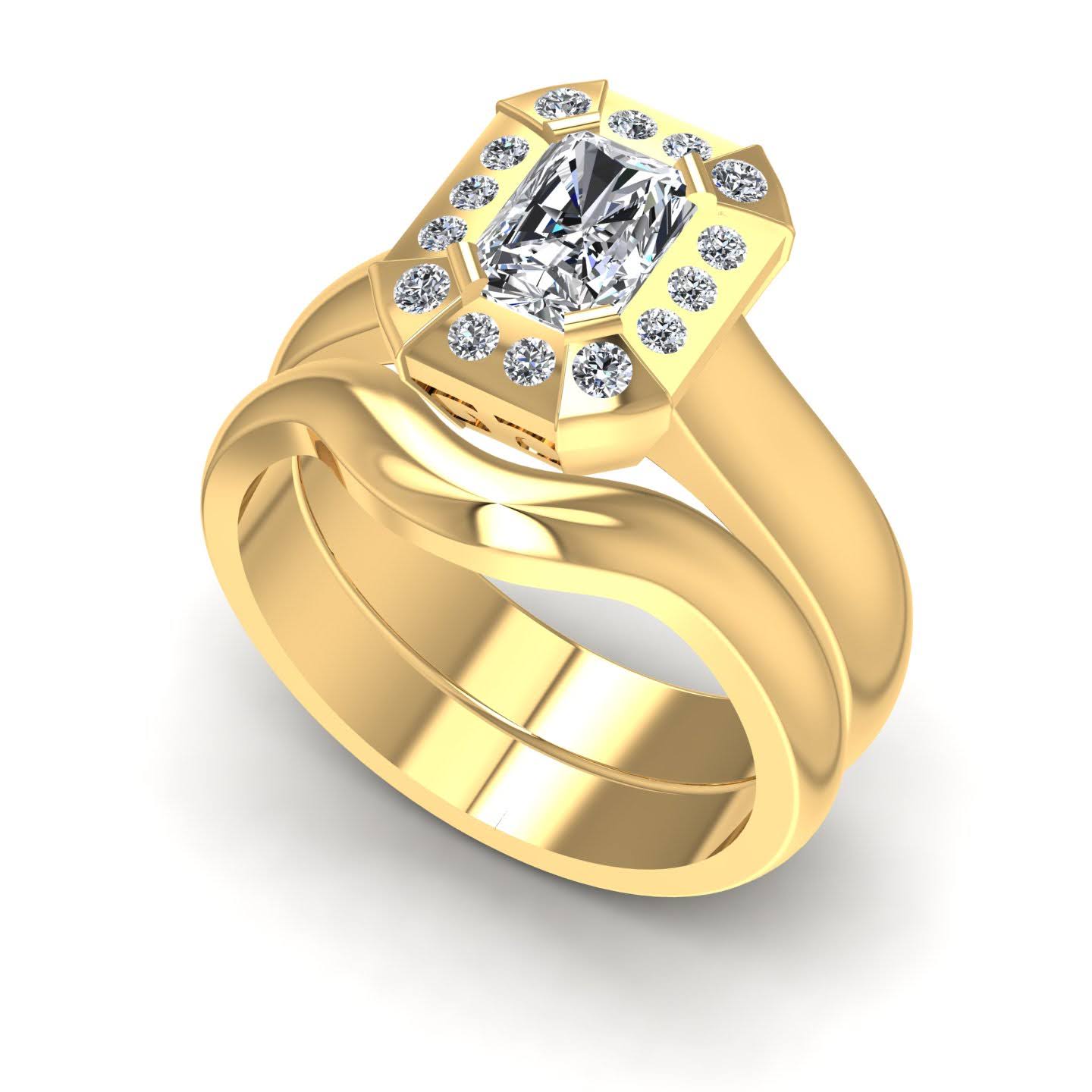 0.51-1.66 CT Round & Radiant Cut Diamonds - Bridal Set