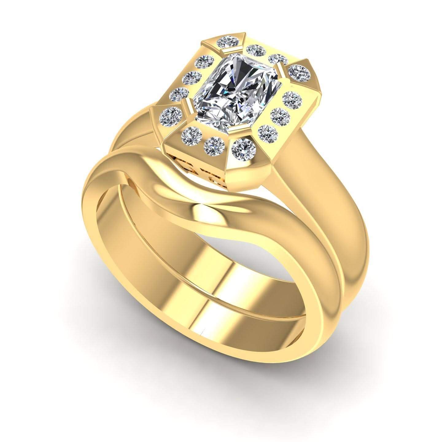 Bridal Sets 0.51-1.66CT Round & Radiant Cut Diamonds