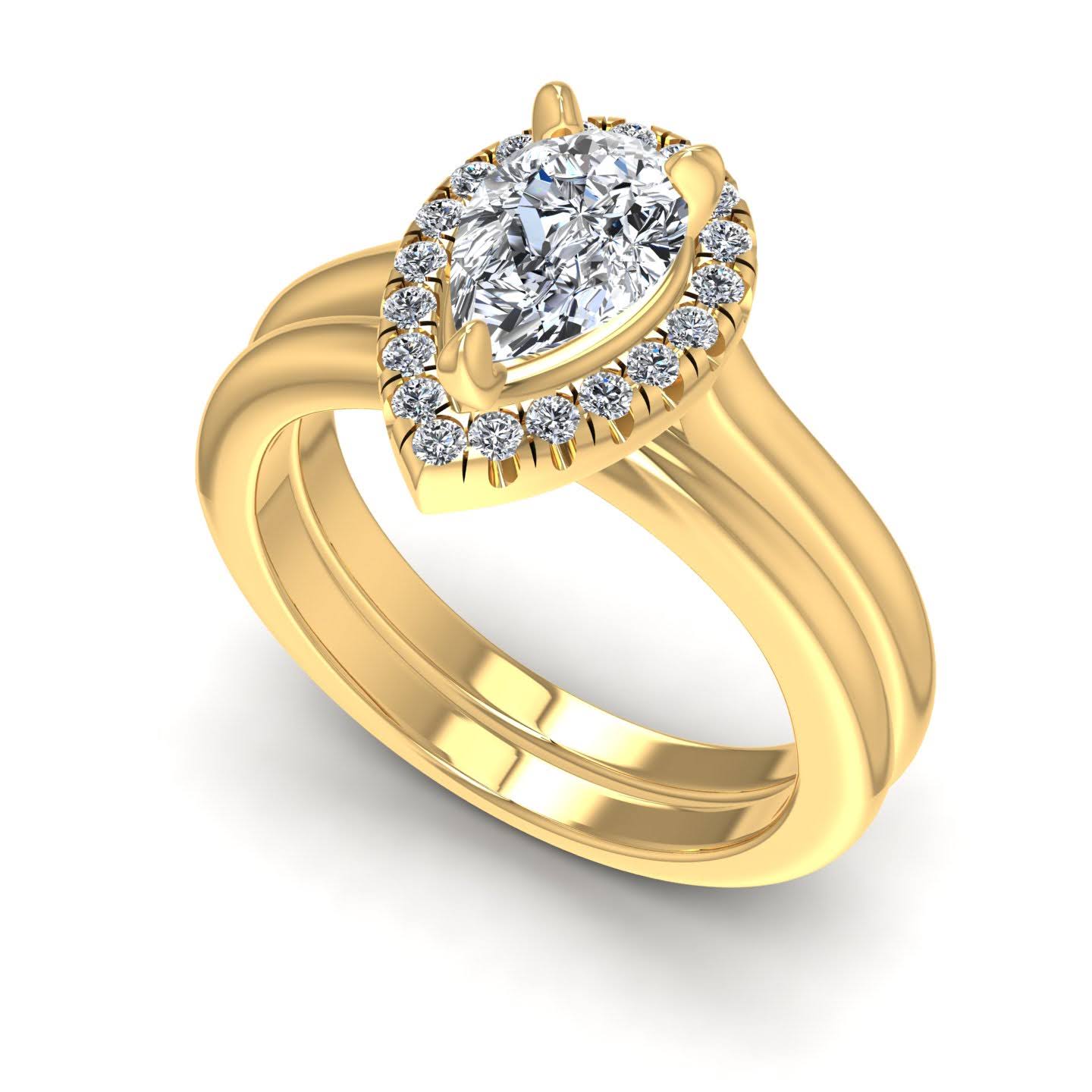 Bridal Sets 0.55-1.70CT Round & Pear Cut Diamonds