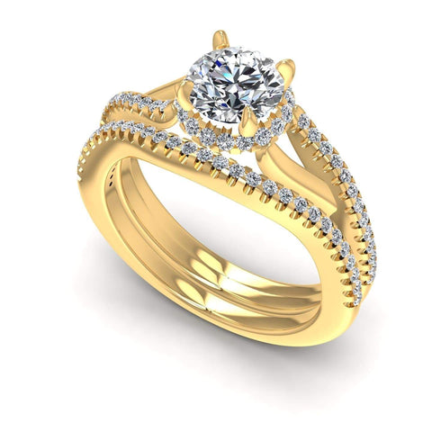 0.75-1.90 CT Round Cut Diamonds - Bridal Set