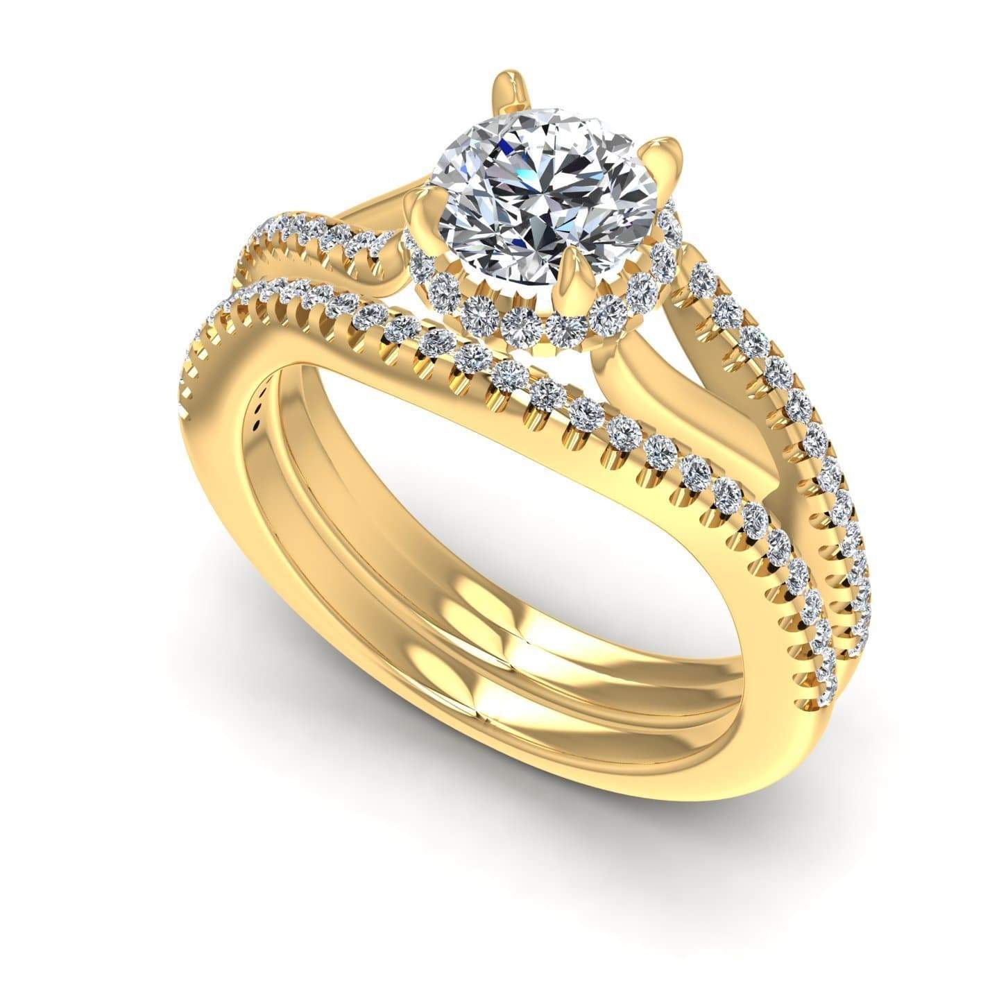 Bridal Sets 0.75-1.90CT Round Cut Diamonds