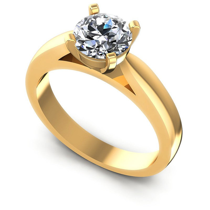 Round Diamonds 0.35CT Solitaire Ring in 14KT White Gold