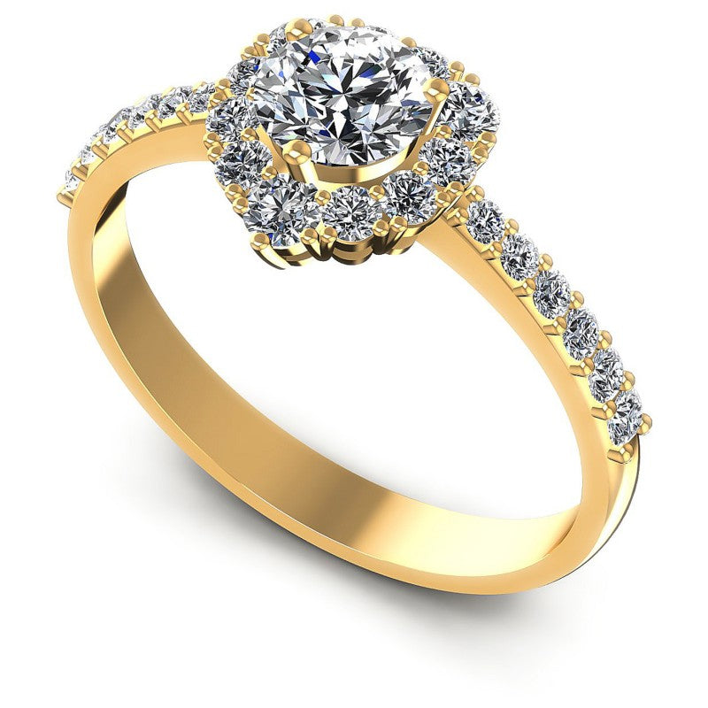 Round Diamonds 0.90CT Halo Ring in 14KT White Gold