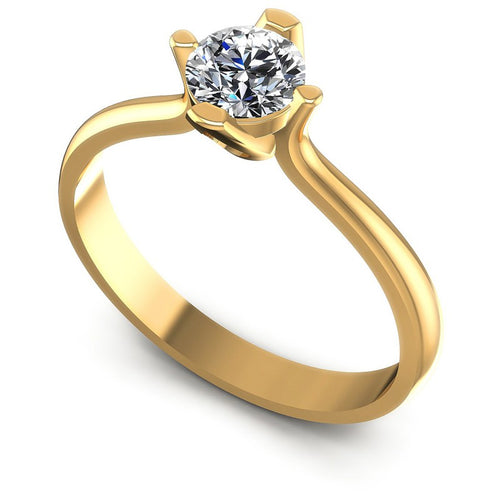 Round Diamonds 0.35CT Solitaire Ring in 14KT White Gold