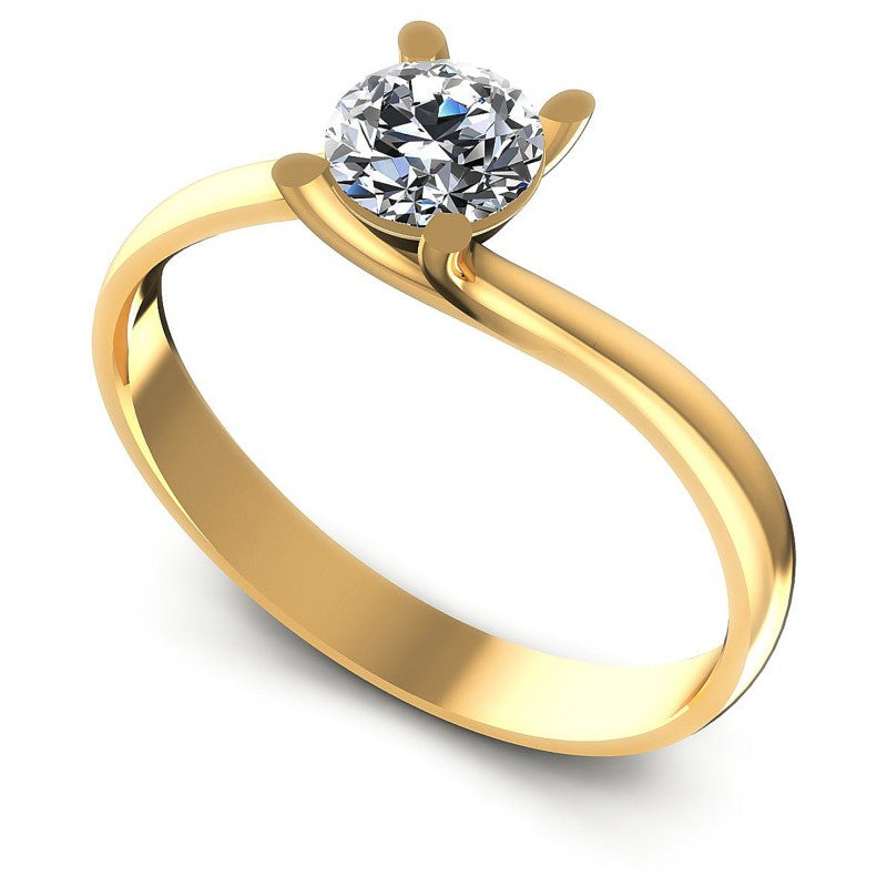 Round Diamonds 0.35CT Solitaire Ring in 14KT White Gold