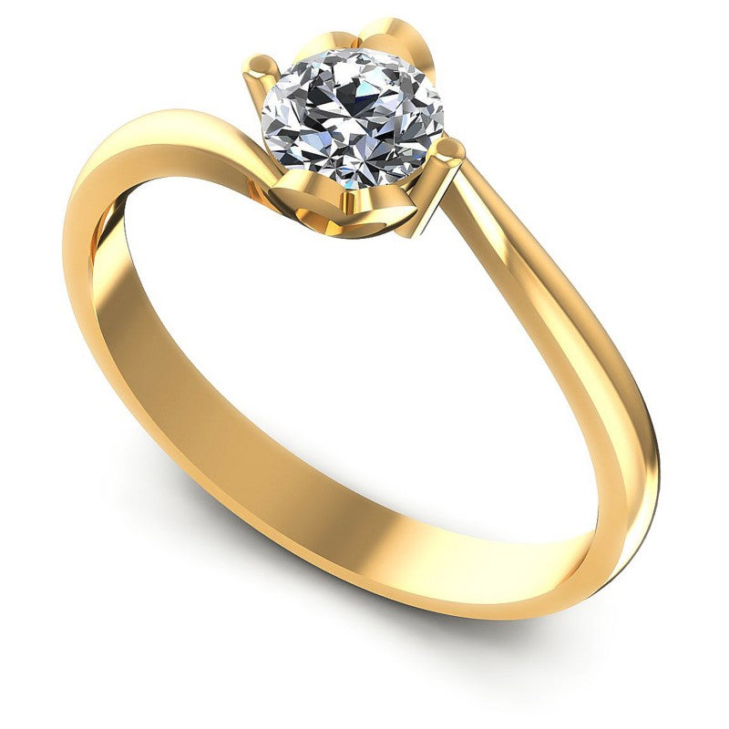 Round Diamonds 0.35CT Solitaire Ring in 14KT White Gold