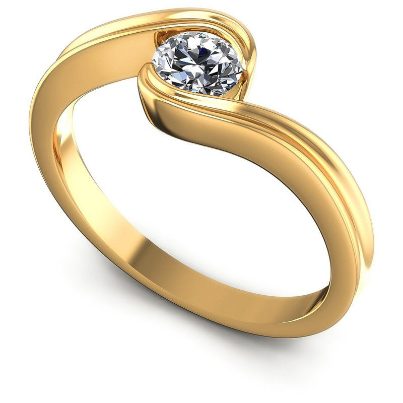 Round Diamonds 0.35CT Solitaire Ring in 14KT White Gold
