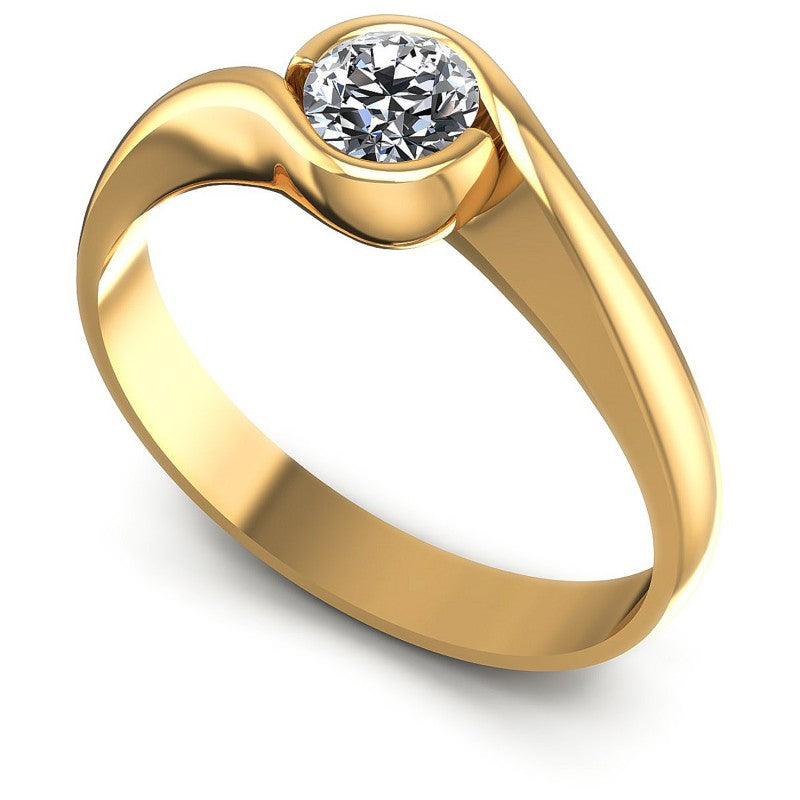 Round Diamonds 0.35CT Solitaire Ring in 14KT White Gold