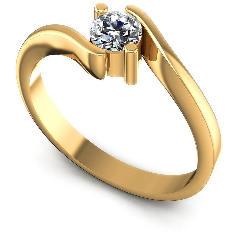 Round Diamonds 0.35CT Solitaire Ring in 14KT White Gold