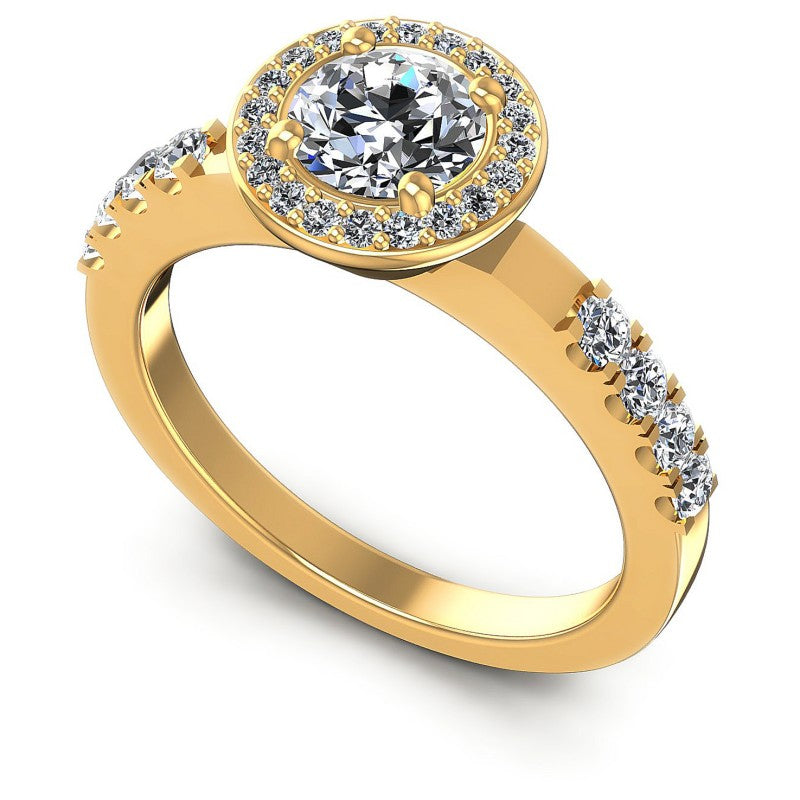 Round Diamonds 0.70CT Halo Ring in 14KT White Gold
