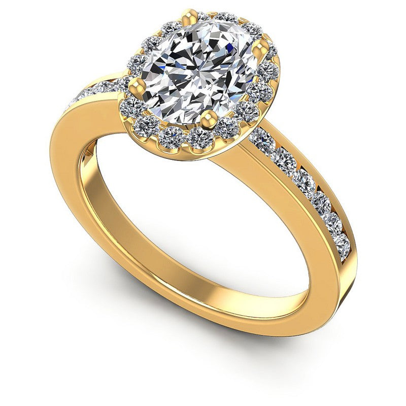 Round and Oval Diamonds 1.65CT Halo Ring in 14KT White Gold
