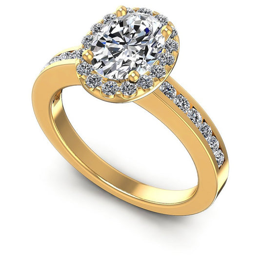 Round and Oval Diamonds 1.65CT Halo Ring in 14KT White Gold