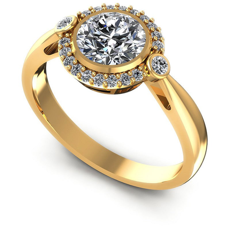 Round Diamonds 0.55CT Halo Ring in 14KT White Gold