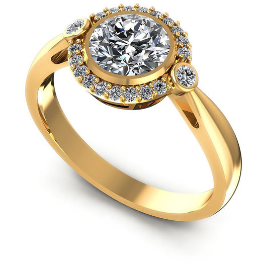 Round Diamonds 0.55CT Halo Ring in 14KT White Gold